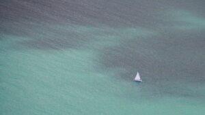 A sailing boat on open water